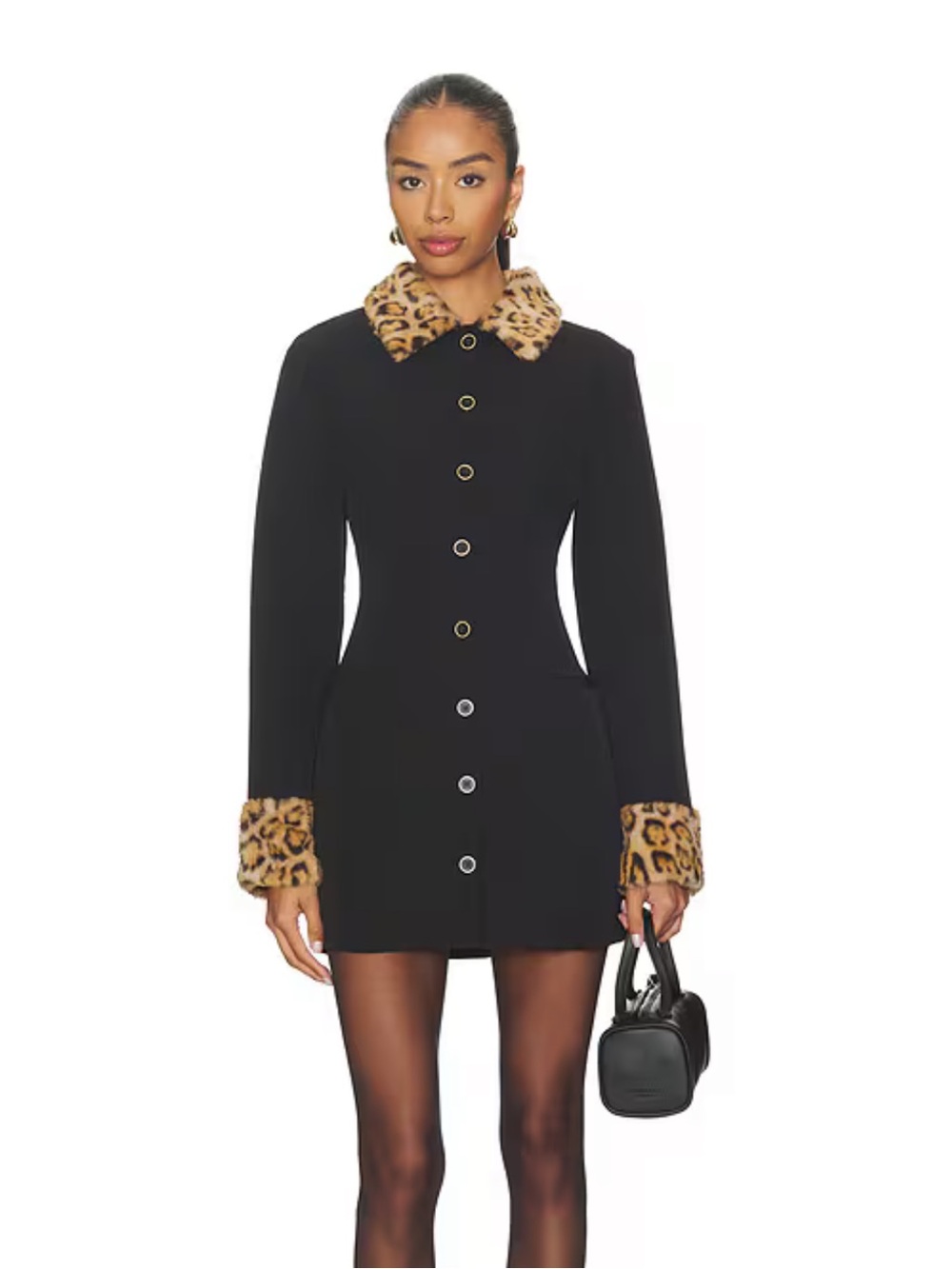 NWOT Martti Leopard Fur Mini Dress